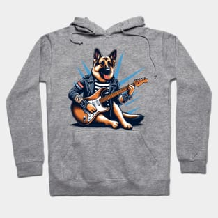 German Shepherd Playing Guitar Hoodie